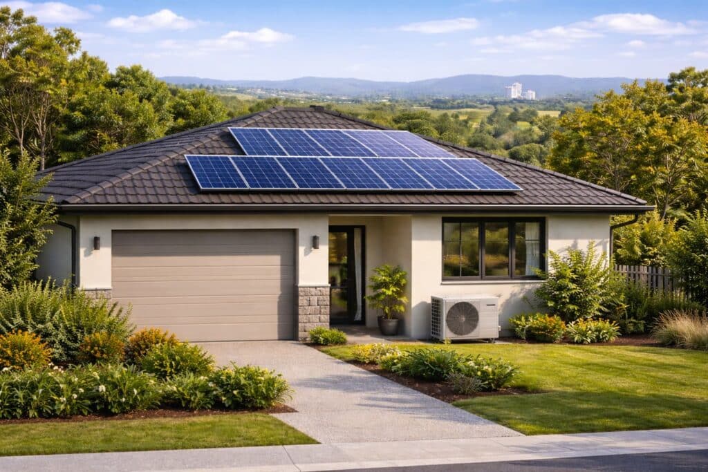 House in Logan with solar panels and Daikin ducted air