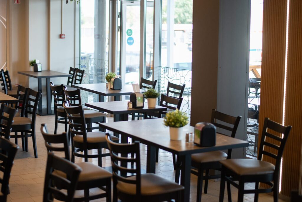 Interior of a cafe space